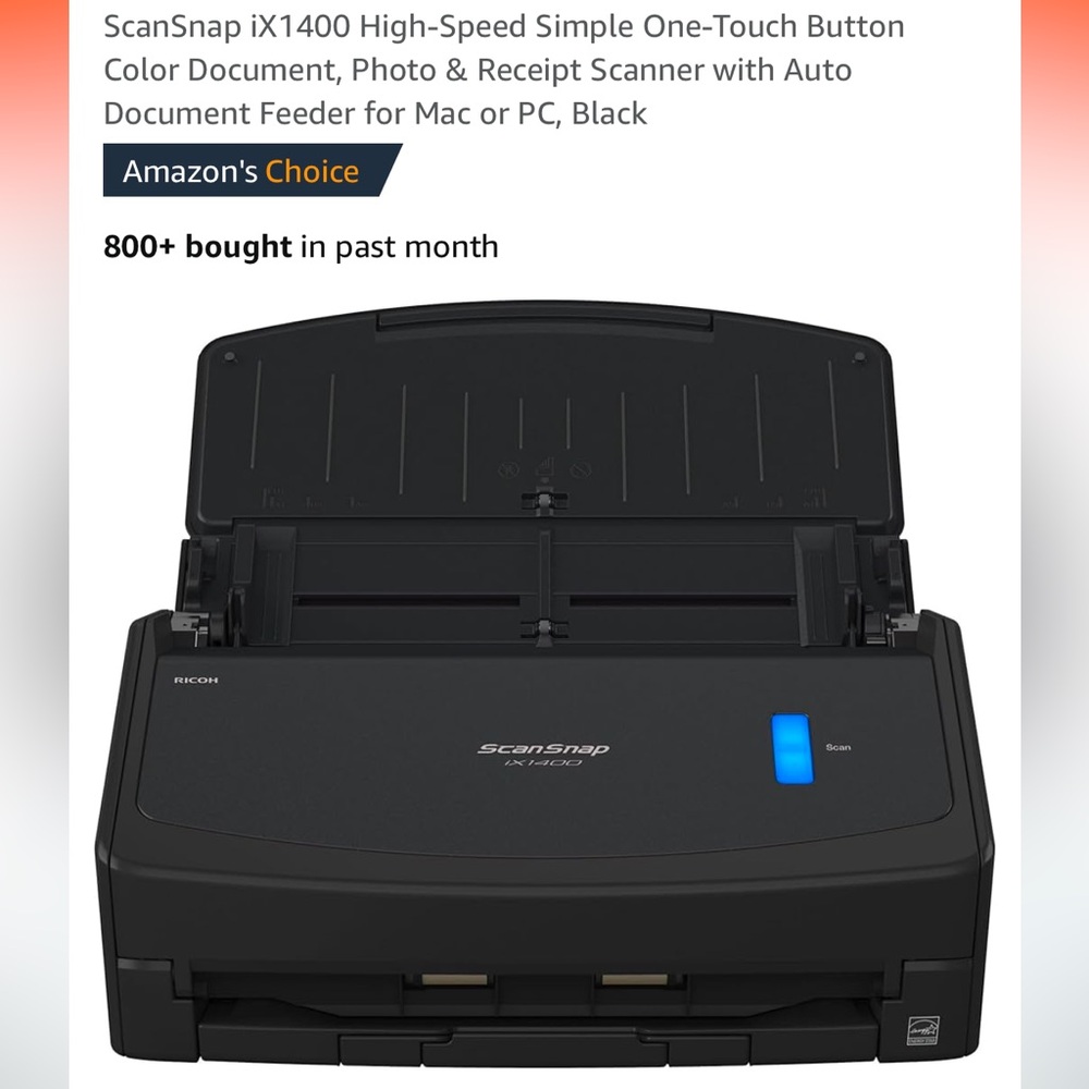 Desktop Scanner Ricoh Scansnap iX1400